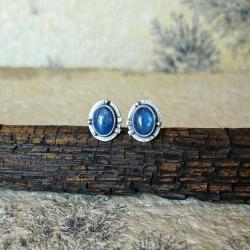 niebieskie kolczyki,kyanit,srebrne - Kolczyki - Biżuteria