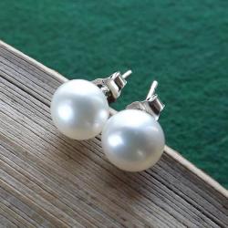 subtelne kolczyki sztyfty z perłami - Kolczyki - Biżuteria