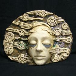 maska,twarz,kobieta,ceramika,dekoracja,dekor - Ceramika i szkło - Wyposażenie wnętrz