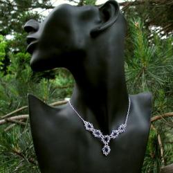 naszyjnik ślubny Swarovski Crystal srebro - Naszyjniki - Biżuteria