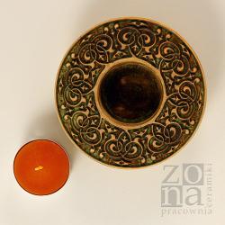 lampion,świecznik,ceramika,ornament - Ceramika i szkło - Wyposażenie wnętrz