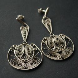 srebro,filigran,autorski - Kolczyki - Biżuteria