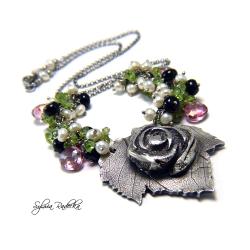 romantyczny naszyjnik z różą - Naszyjniki - Biżuteria