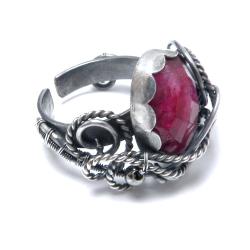 pierścionek,wrapping,misterny,rubinowy, - Pierścionki - Biżuteria