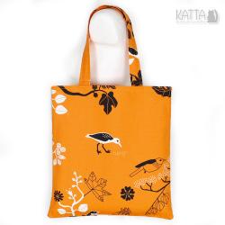 na zakupy,pomarańczowa torba,orange bag,ptaki - Na zakupy - Torebki