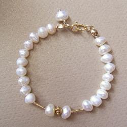 kobiece,klasyczne,perły,złoto,bransoletka, - Bransoletki - Biżuteria