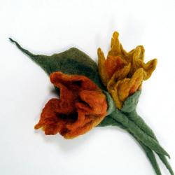 broszka kwiatowa,filcowana broszka - Broszki - Biżuteria