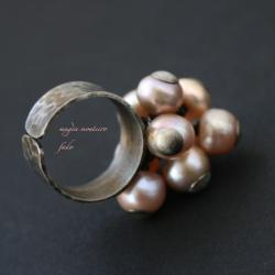 srebro,perły,perłowy,pierścionek,oksydowany,fado - Pierścionki - Biżuteria
