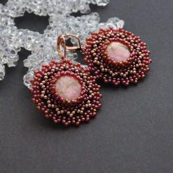 bead embroidery,kolczyki haftowane - Kolczyki - Biżuteria