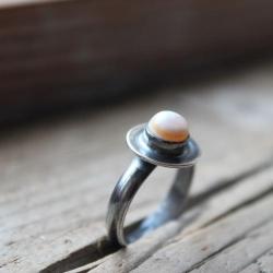 pierścionek srebro oksyda unikat opal - Pierścionki - Biżuteria