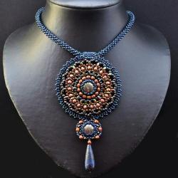 bead embroidery,haft koronkowy - Naszyjniki - Biżuteria