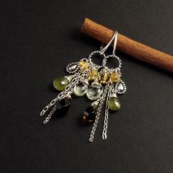 srebrne kolczyki z pięknymi minerałami - Kolczyki - Biżuteria