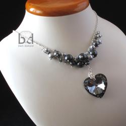 naszyjnik z perłami i kryształami Swarovski, - Naszyjniki - Biżuteria