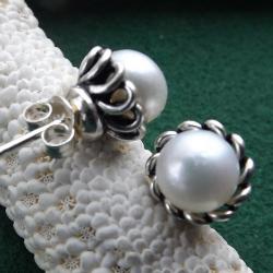 kolczyki,sztyfty z perłami - Kolczyki - Biżuteria