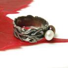 Pierścionki pierścionek,perła,srebro,obrączka