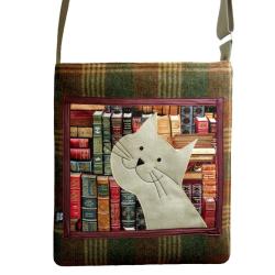 torba autorska,kot,brąz,prezent,książki - Na ramię - Torebki