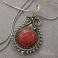 Wisiory koral,wire-wrapping,srebro
