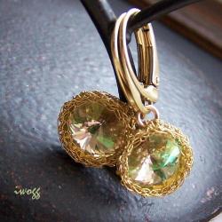 rivoli w złoconym srebrze - Kolczyki - Biżuteria