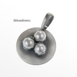 srebro,perły - Wisiory - Biżuteria
