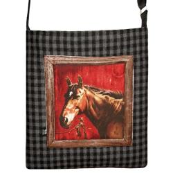 koń,konie,krata,prezent,torba - Na ramię - Torebki