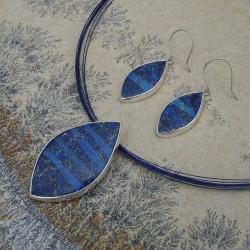 lazurytowy komplet,niebieski,mozaikowy - Komplety - Biżuteria