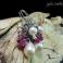 Kolczyki Art Clay,oksydowane,perłowe,rubinowe