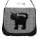 Na ramię kocia torba,czarny kot,mała torebka,pepitka