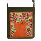 Na ramię torba,wiosna,kot,a4,kwiaty,pomarańczowy