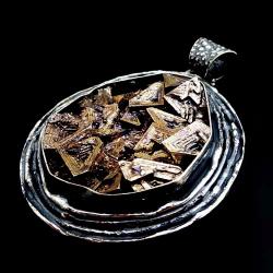 masywny,ciężki niespotykany bizmut w srebrze - Wisiory - Biżuteria