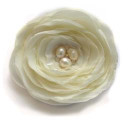 broszka,satyna,elegancka,perły,romantyczna - Broszki - Biżuteria