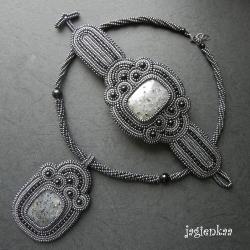 haft koralikowy,elegancki,unikalny - Komplety - Biżuteria