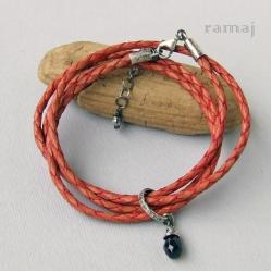 Ramaj,bransoletka z rzemieniem,Red - Bransoletki - Biżuteria
