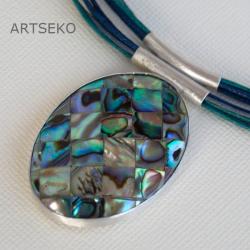Naszyjnik srebrny z muszlą Paua - Naszyjniki - Biżuteria
