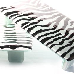 patera zebra patern szkło design na stół - Ceramika i szkło - Wyposażenie wnętrz