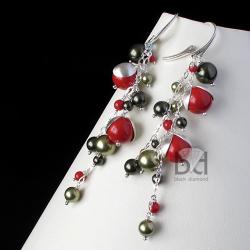 długie kolczyki z perłami swarovski - Kolczyki - Biżuteria