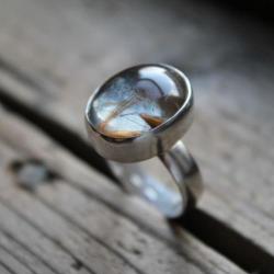 pierścionek srebro rutyl unikat - Pierścionki - Biżuteria