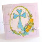 Kartki okolicznościowe jajko,krzyż,wielkanoc,kwiaty,wiosna,życzenia,motyl