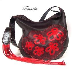 torebka z aplikacją,torebka hand made,unikat - Na ramię - Torebki