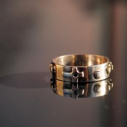 srebrna obrączka,różaniec na palec,rękodzieło, - Pierścionki - Biżuteria