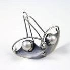 Kolczyki perła,nowoczesne,modern,srebro