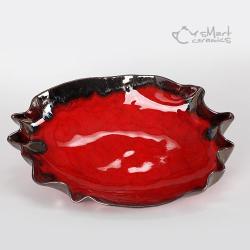 Czerwona patera ceramiczna - Ceramika i szkło - Wyposażenie wnętrz