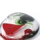 Ceramika i szkło Przycsk do papieru,zielono-czerwony,szkło