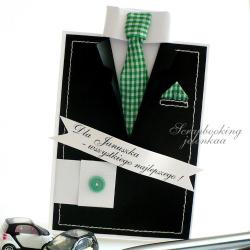 garnitur,krawat,kartka,dla niego,mężczyzna - Kartki okolicznościowe - Akcesoria