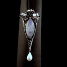Wisiory srebrny wisior kamień księżycowy i biała perła