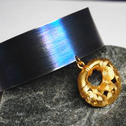 tytanowa,złota kolekcja - Bransoletki - Biżuteria