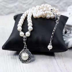 Klasyczny naszyjnik z perłami - Naszyjniki - Biżuteria