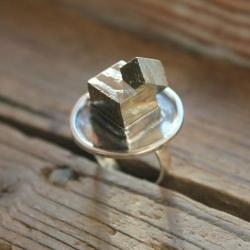 pierścionek srebro oksyda piryt unikat - Pierścionki - Biżuteria
