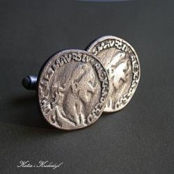 srebro,spinki do mankietów,monety,starożytne - Dla mężczyzn - Biżuteria