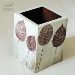 anamarko,liście,pudełko malowane - Pudełka - Wyposażenie wnętrz