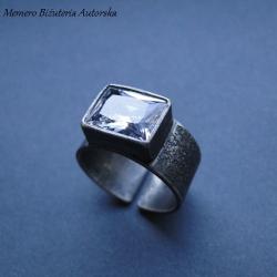 srebro,cyrkonia,surowy,pierścień - Pierścionki - Biżuteria